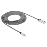 2m Woven Style 8 Pin to USB Sync Data / Charging Cable